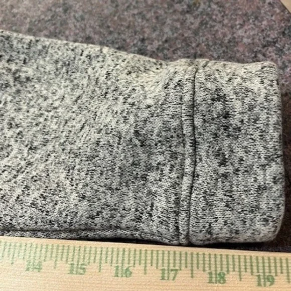 Eddie Bauer Mens Sweater Fleece Pullover Gray Heather Quarter Button Mock Neck L - Picture 4 of 5